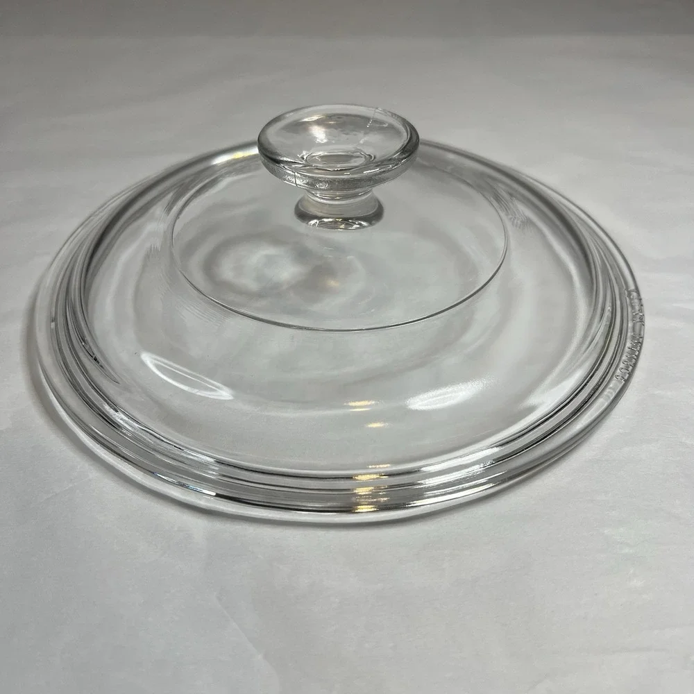 Clear Glass‎ Round Pyrex Replacement Lid with Knob #26 Corningware 7 1/4